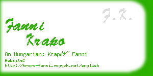 fanni krapo business card